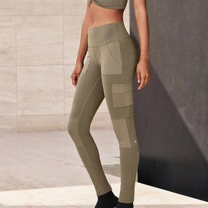 High Waist Cargo Legging Olive Branch Small